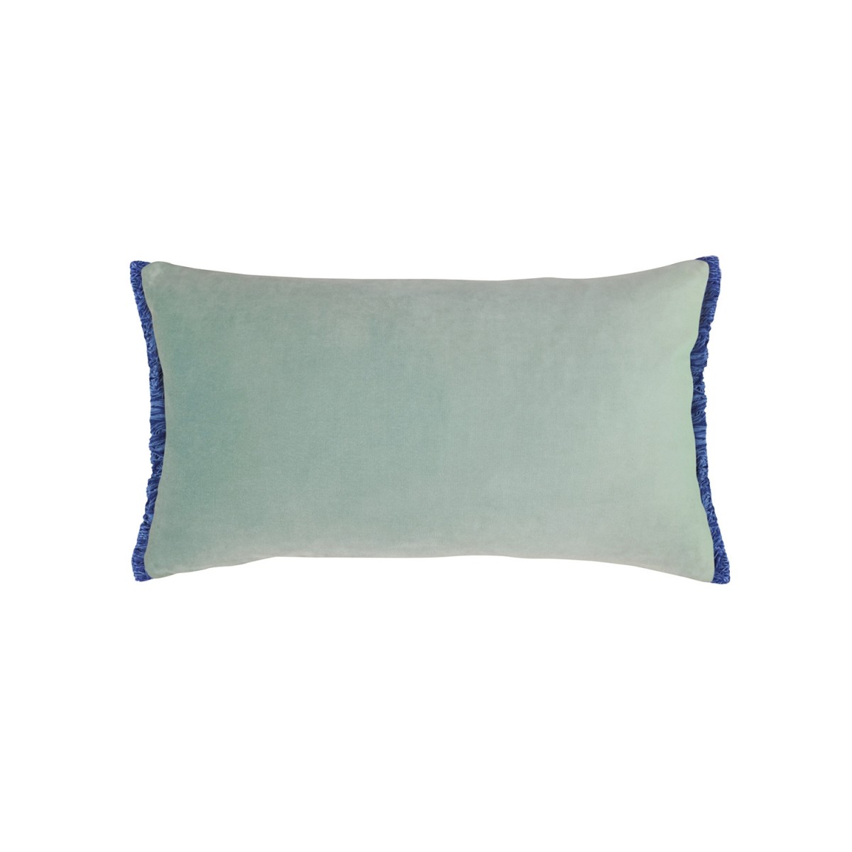 Bluebellgray Peppermint Velvet Fringe Cushion