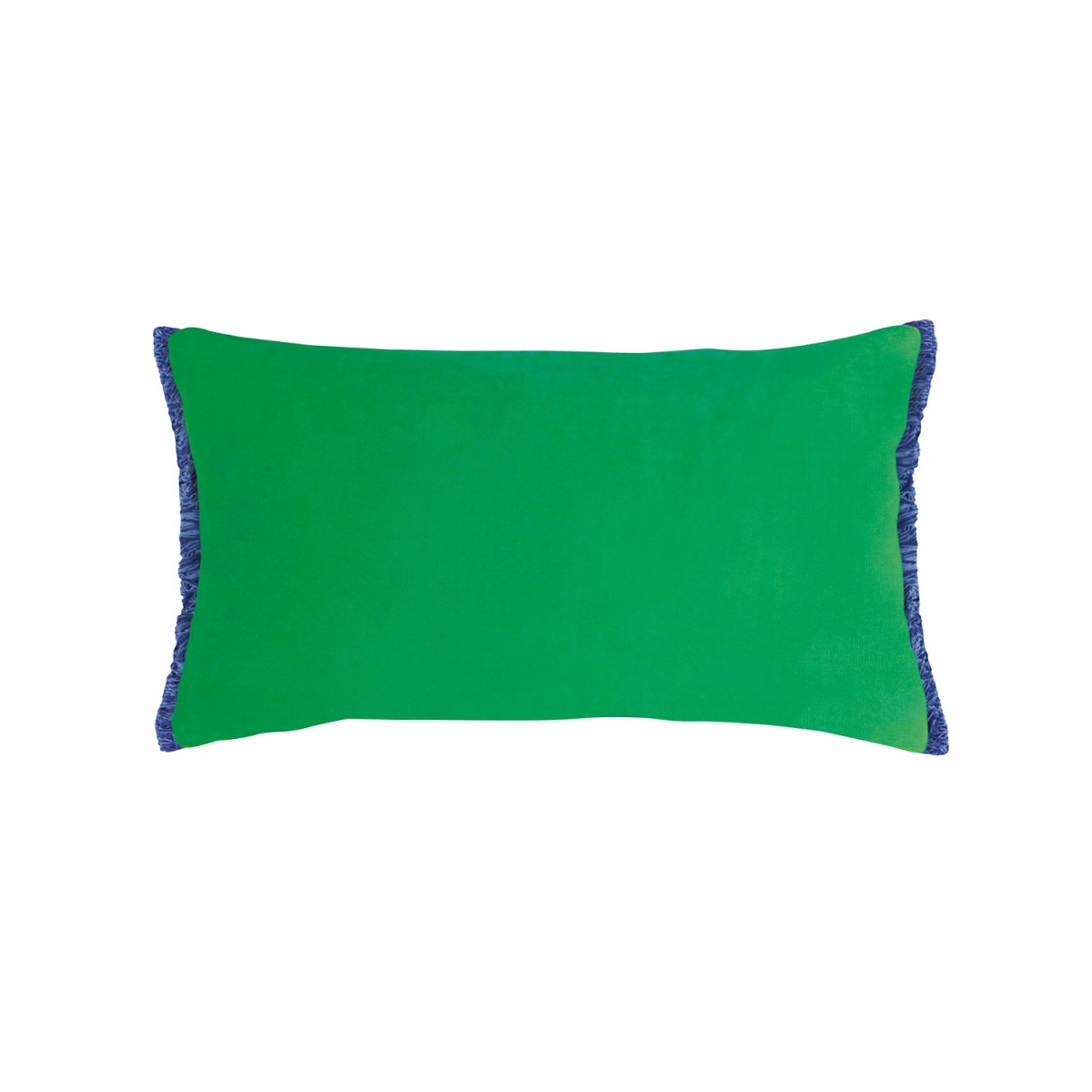 Bluebellgray Emerald Velvet Fringe Cushion