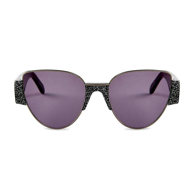 With Marlow Black Glitter Dahlia Sunglasses