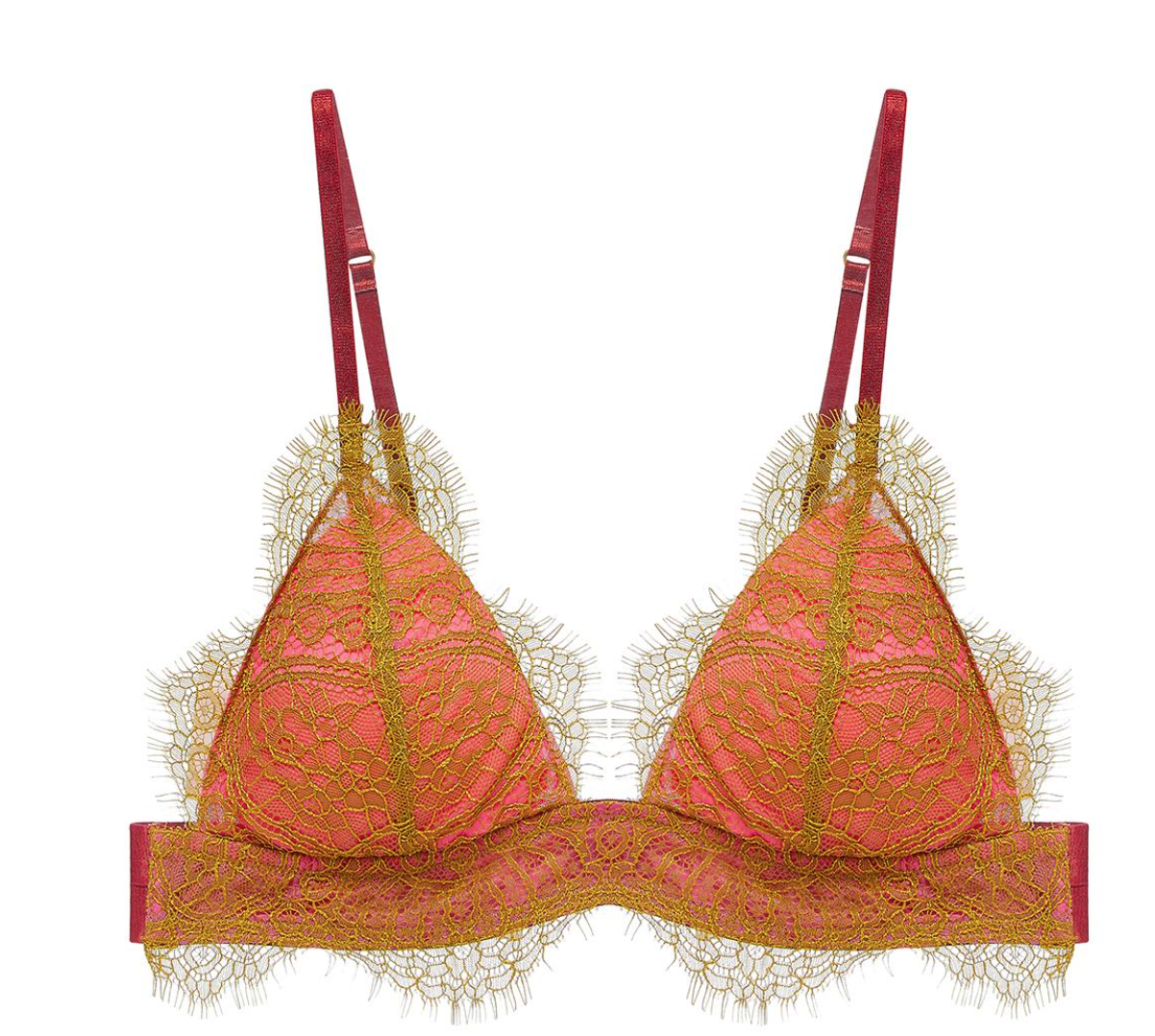 Dora Larsen Pink Olive Padded Triangle Bra