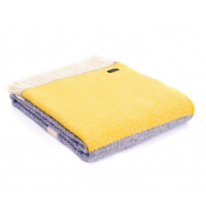 tweedmill-yellow-grey-illusion-panel-pure-new-wool-throw-150cm-x-183cm