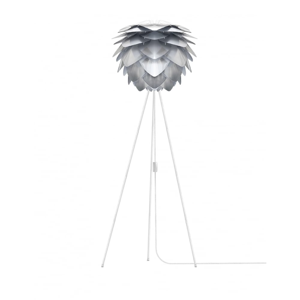 UMAGE Medium Steel Silvia Floor Lamp with White Tripod 