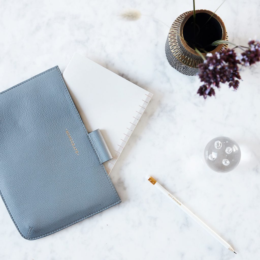 Monograph  Ipad mini Leather Case - Blue