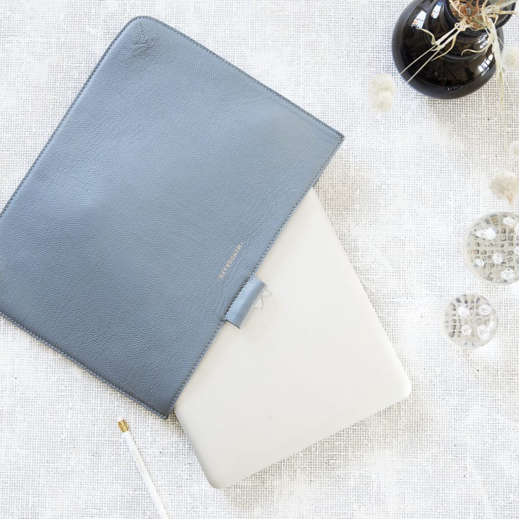 Monograph Ipad Pro Leather Case - Blue