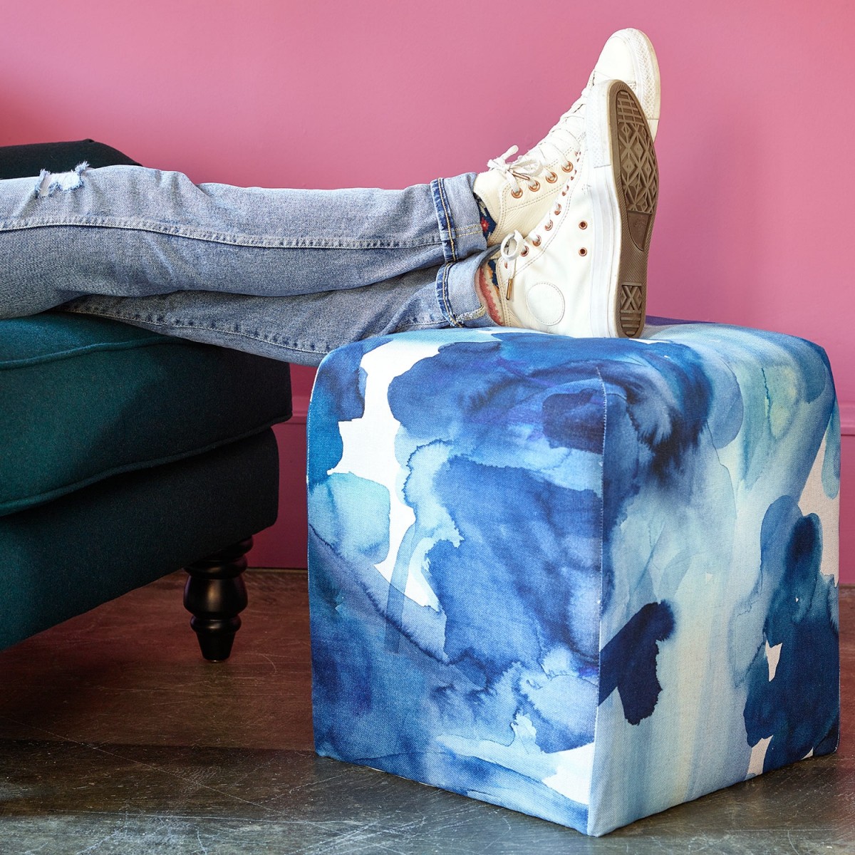 Bluebellgray Blue Skies Footstool