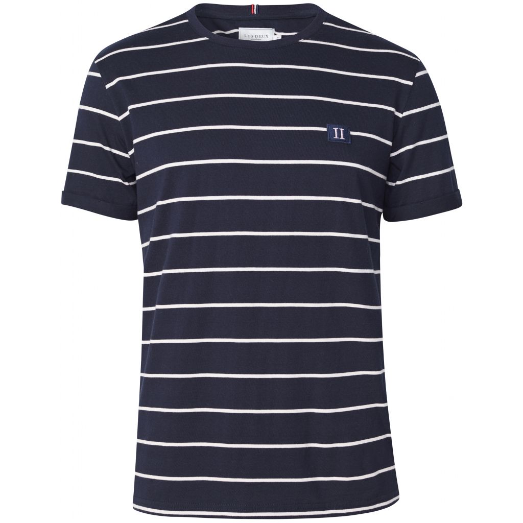 Les Deux Dark Navy W Rose Stripes Betroist T Shirt 