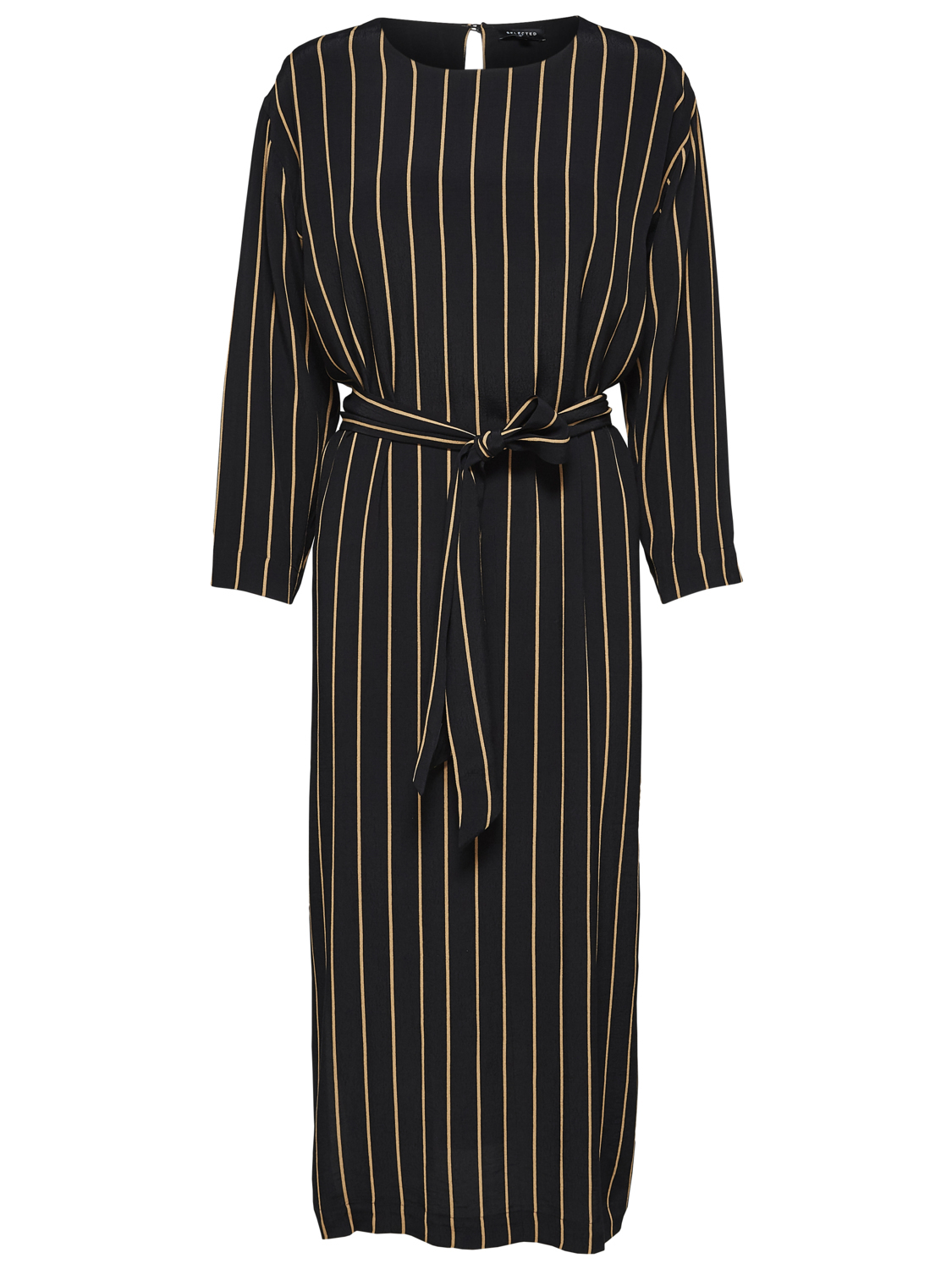 Selected Femme Black Alessa Striped Midi Dress 