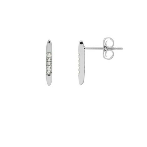 Estella Bartlett  Small Silver Linear Diamond Earrings