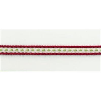 Red Stripe Thin Woven Ribbon