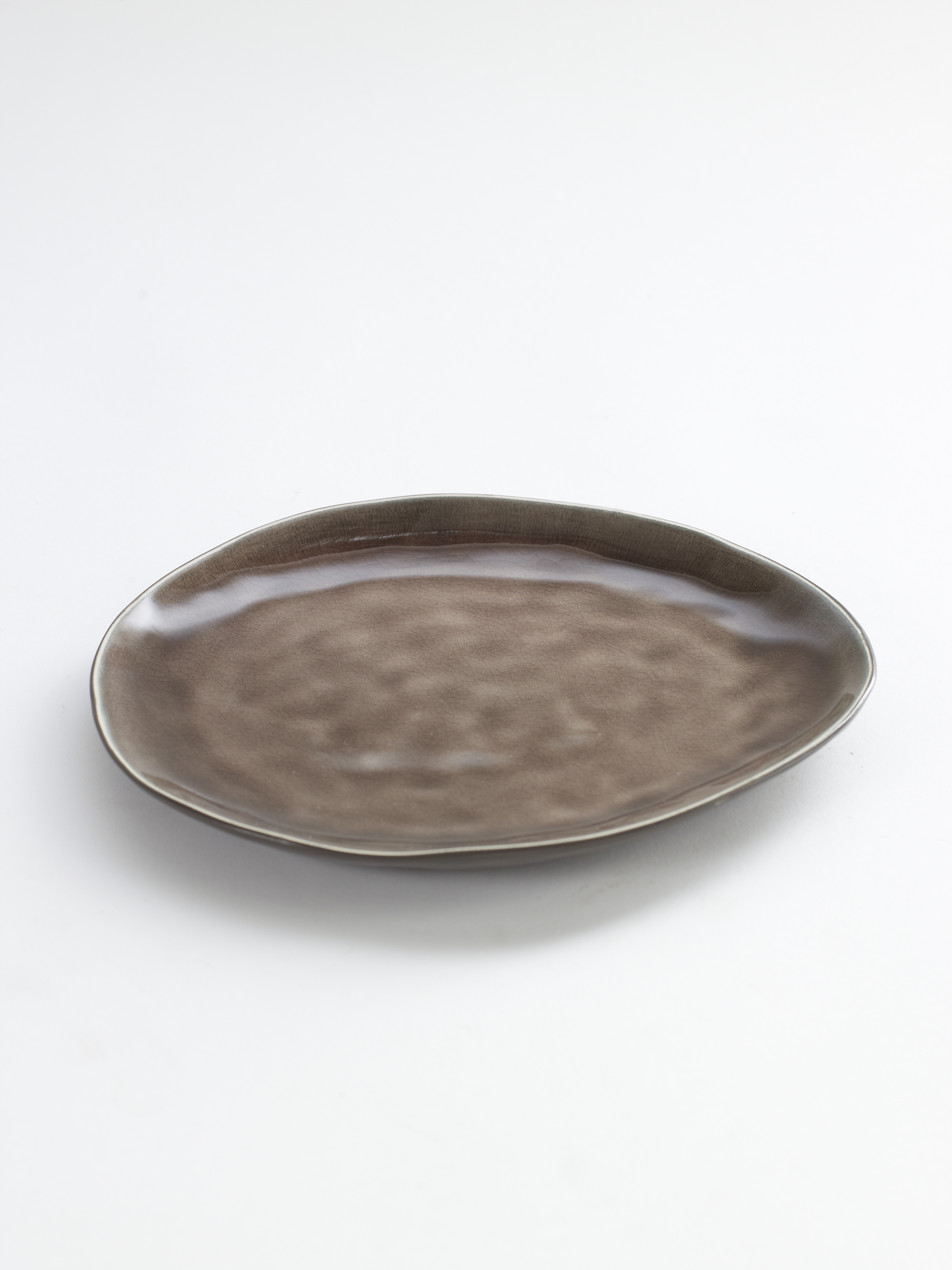 Pink Brown Earthenware Side Plate - Medium