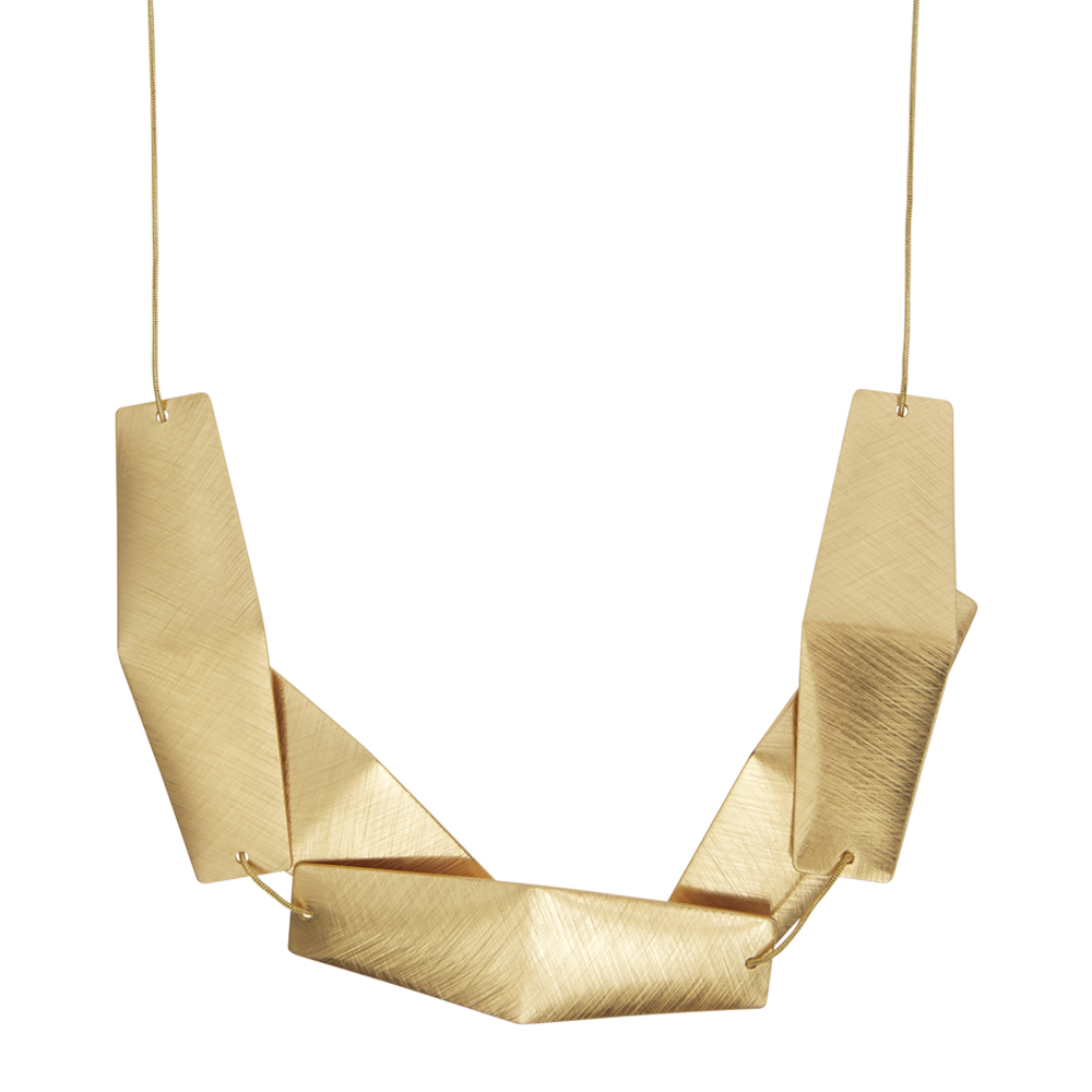 Dansk Smykkekunst Gold Plating Alina Soft Graphic Necklace 