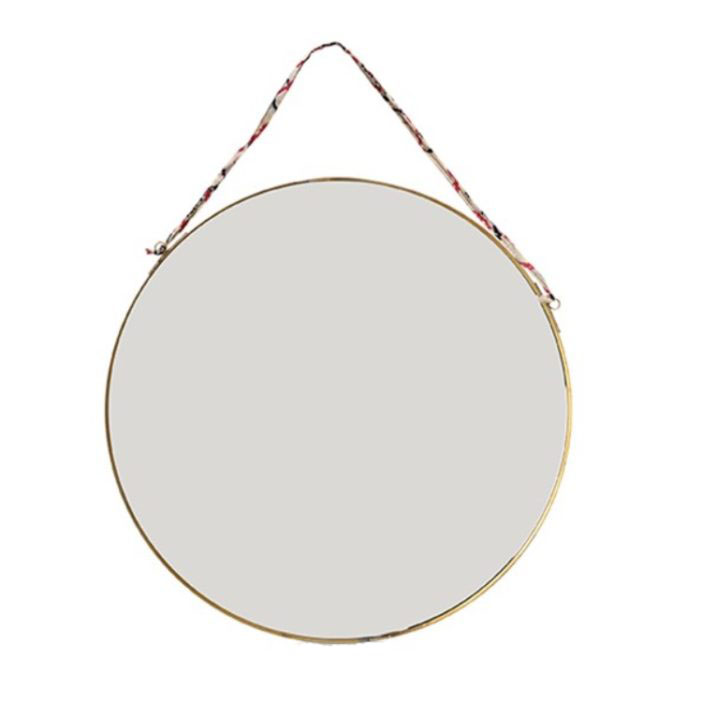 Nkuku Large Round Kiko Brass Mirror