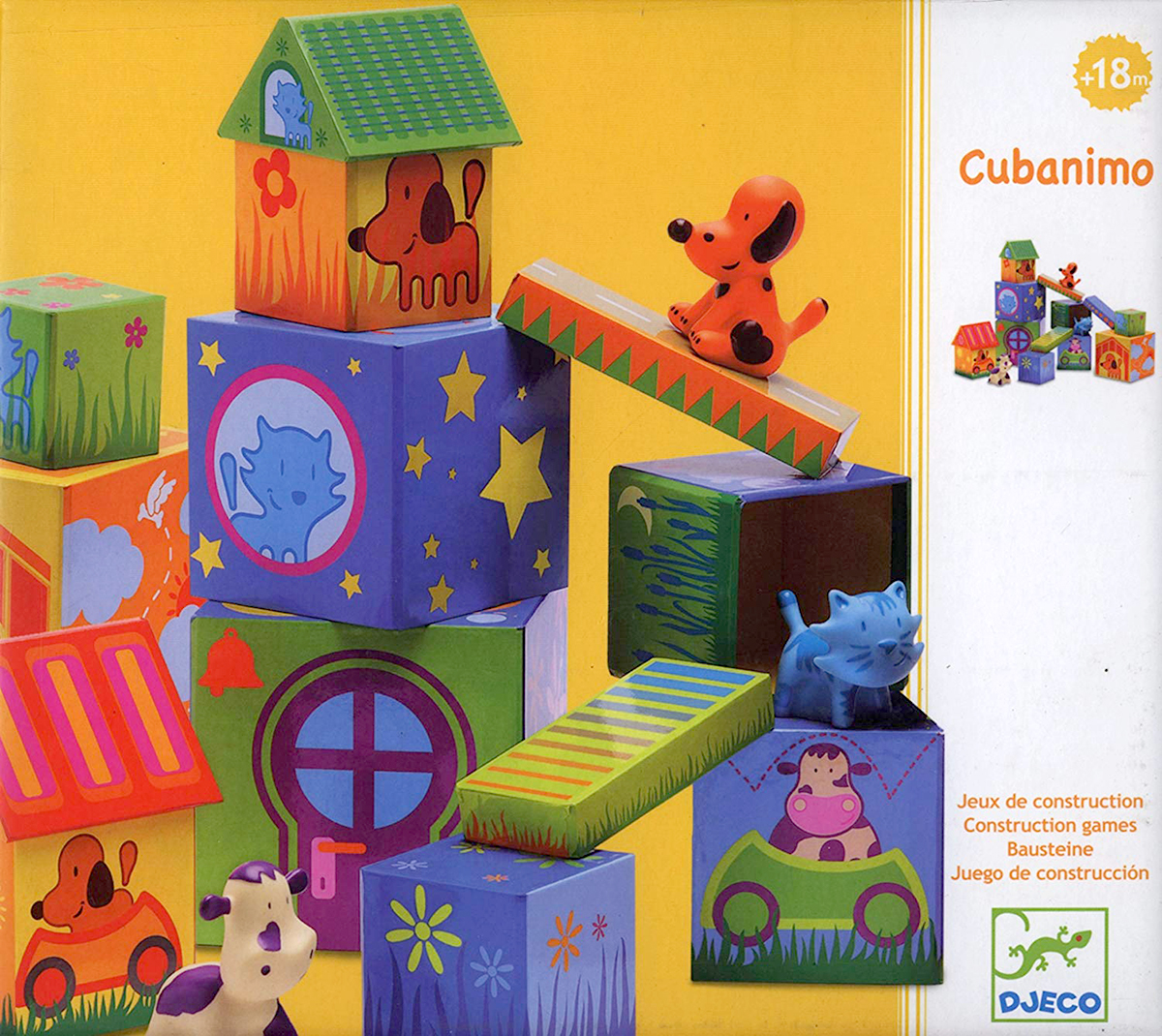 Djeco  Cubanimo Construction Cubes & Animals Age 18m+