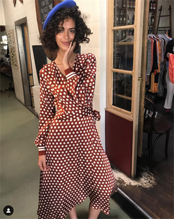 second female polka dot dress