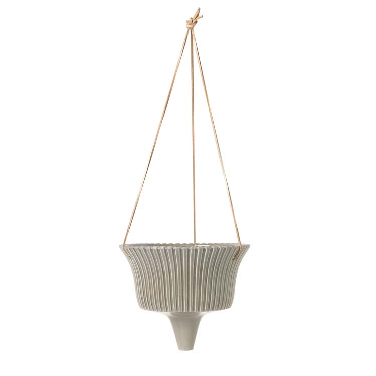 Broste Copenhagen Grey Stoneware Isaballa Hanging Plant Pot