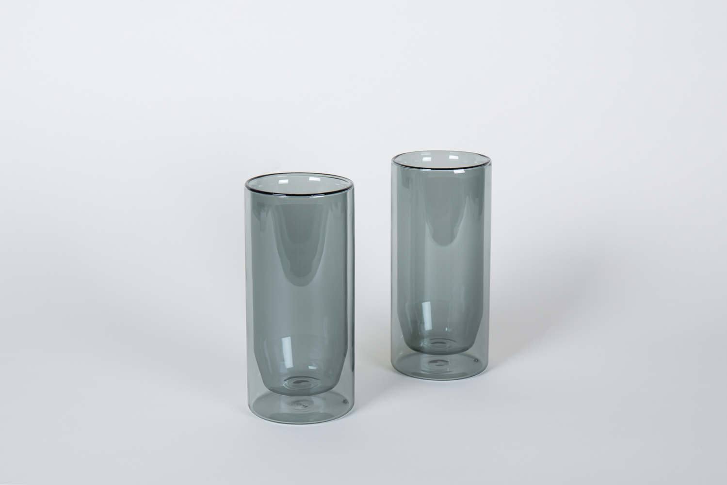 Yield Design Set of Two Grey Double-Wall Glasses 16oz