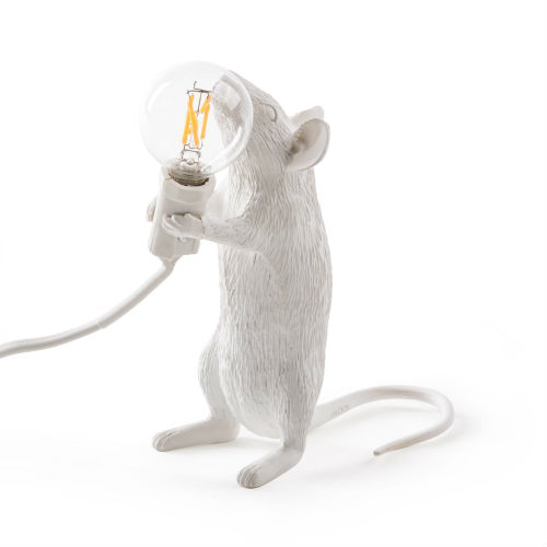 Seletti White Step Standing Mouse Lamp