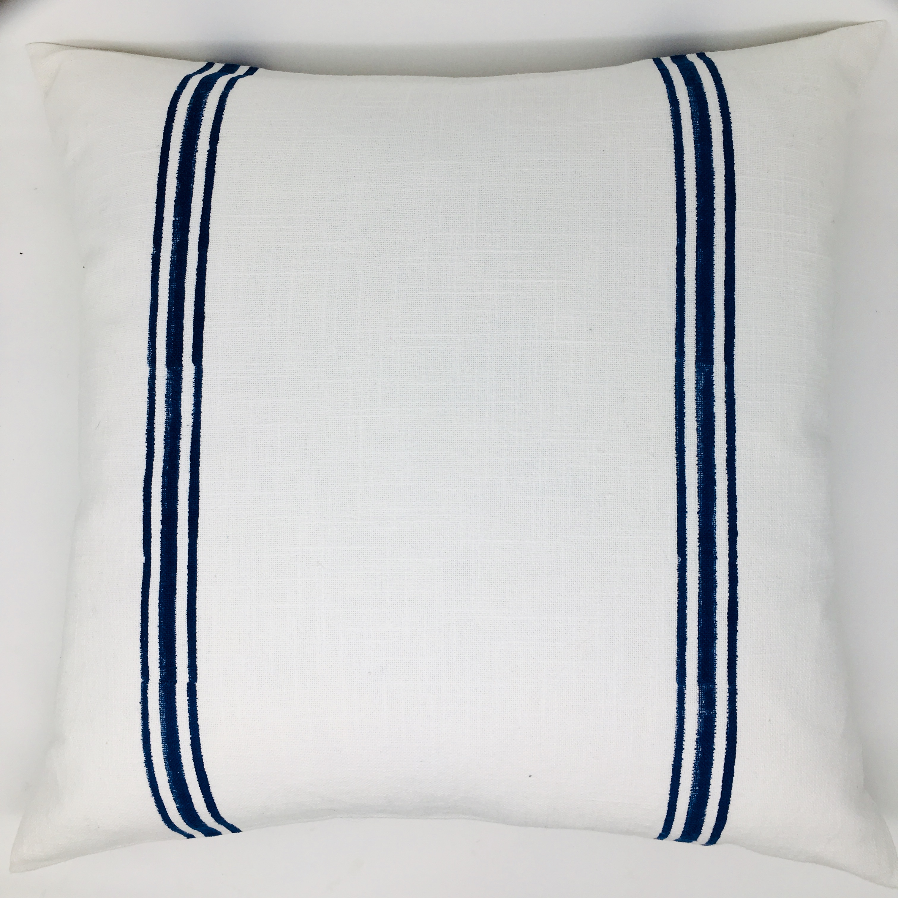 Pale & Interesting Indigo Rural Stripe Block Printed Cushion Cover