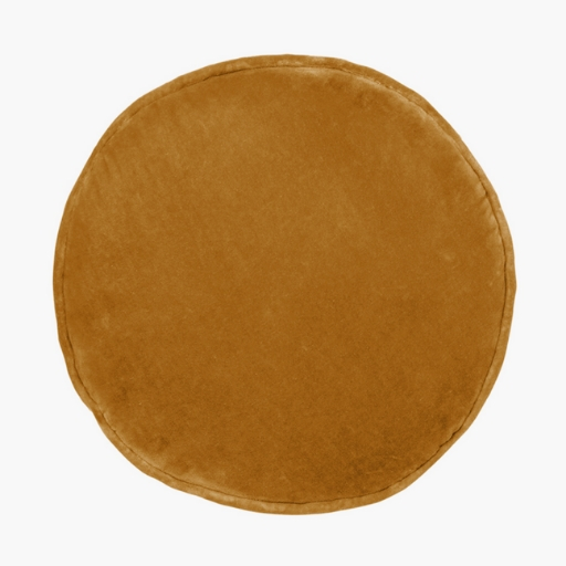 Castle Round Butterscotch Velvet Cushion