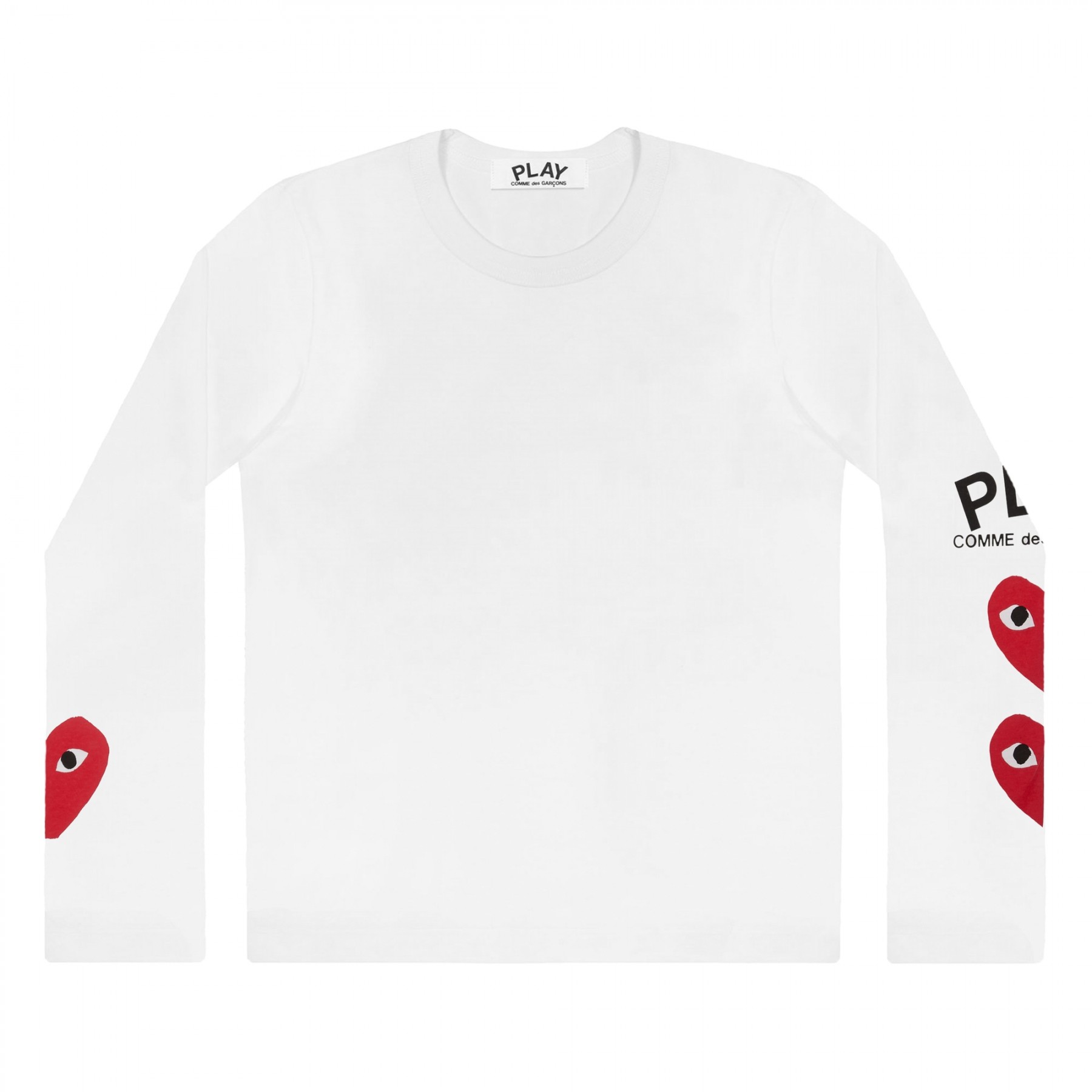 Comme Des Garcons Play Comme des Garçons 3 Heart Long Sleeve (White) P1T260