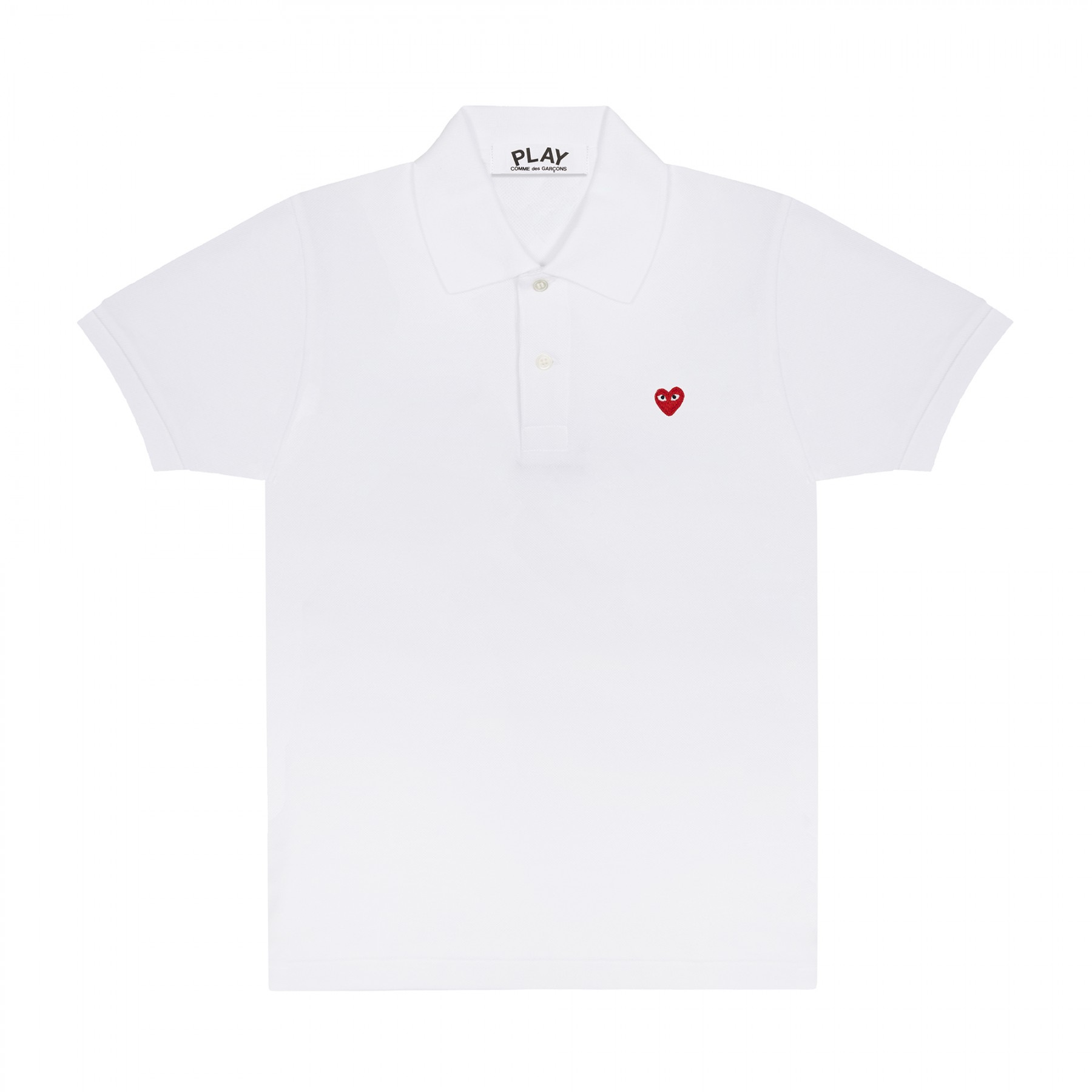 Comme Des Garcons Play Comme des Garçons Little Red Heart Polo Shirt (White) P1T204