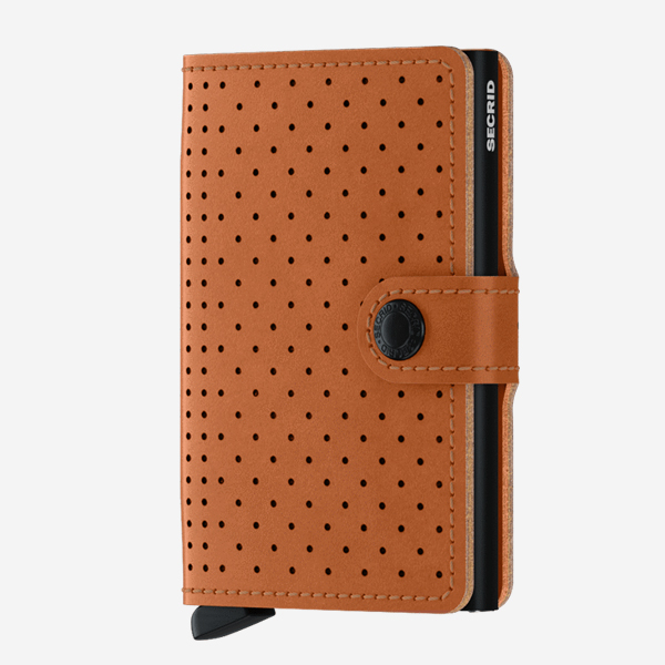 Secrid Mini Wallet with Card Protector RFID - Perforated Cognac