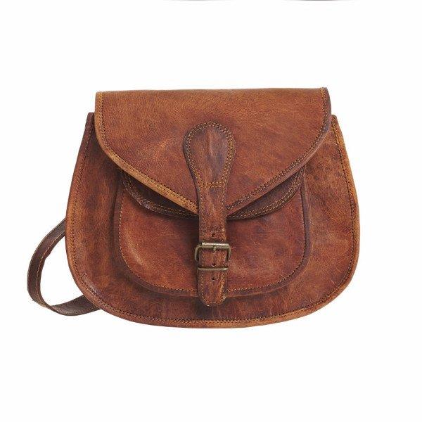 Vida Vida Small Vintage Leather Saddle Bag