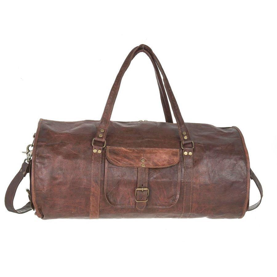 Vida Vida 20 Inch Round Leather Duffel Bag