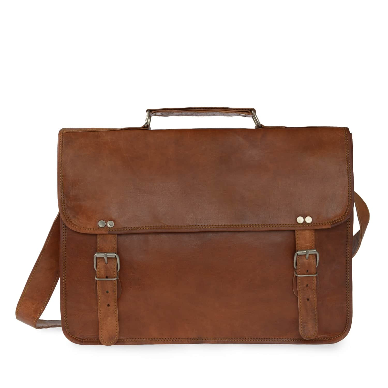 Vida Vida Medium Leather Laptop Bag with Handle