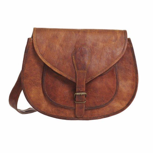 Vida Vida Large Vintage Leather Saddle Bag