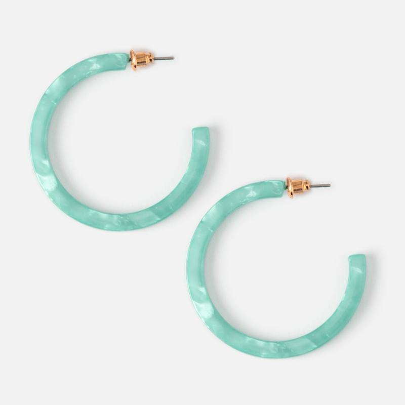 Orelia Resin Hoop Earrings