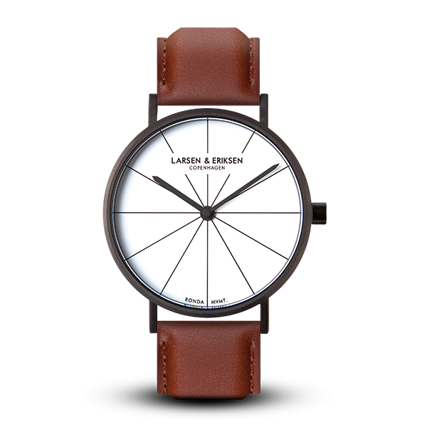 Larsen & Eriksen Black White Brown 37mm Absalon Watch