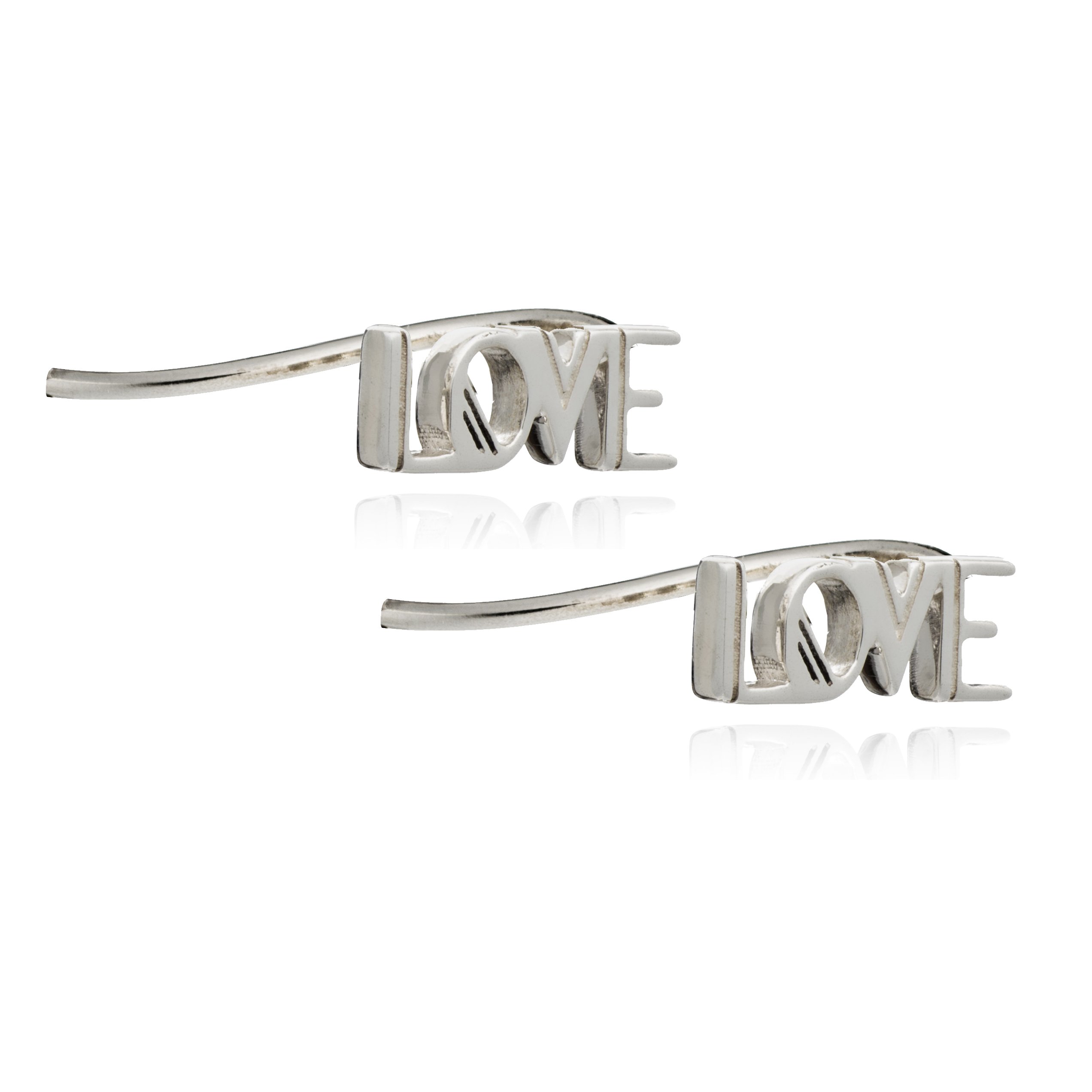 Rachel Jackson Jewellery LOVE Ear Crawler Earrings In Sterling Silver