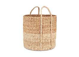 Handwoven Two Tone Natural Twist Basket -  Large