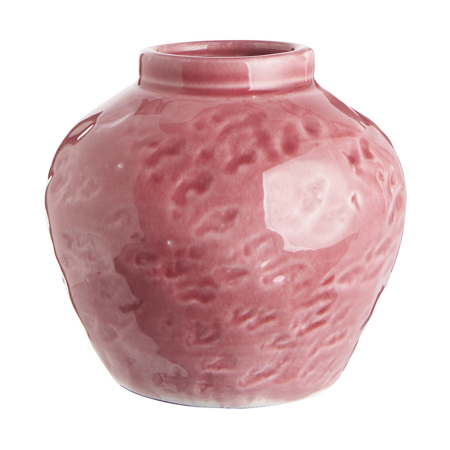 Ib Laursen Pink Crackled Bouquet Vase 