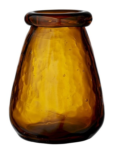 Lene Bjerre Set of 3  Small Amber Glass Vase 