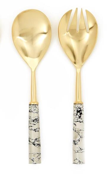 Two's Company Wooster Set Of 2 Marbleized Servers