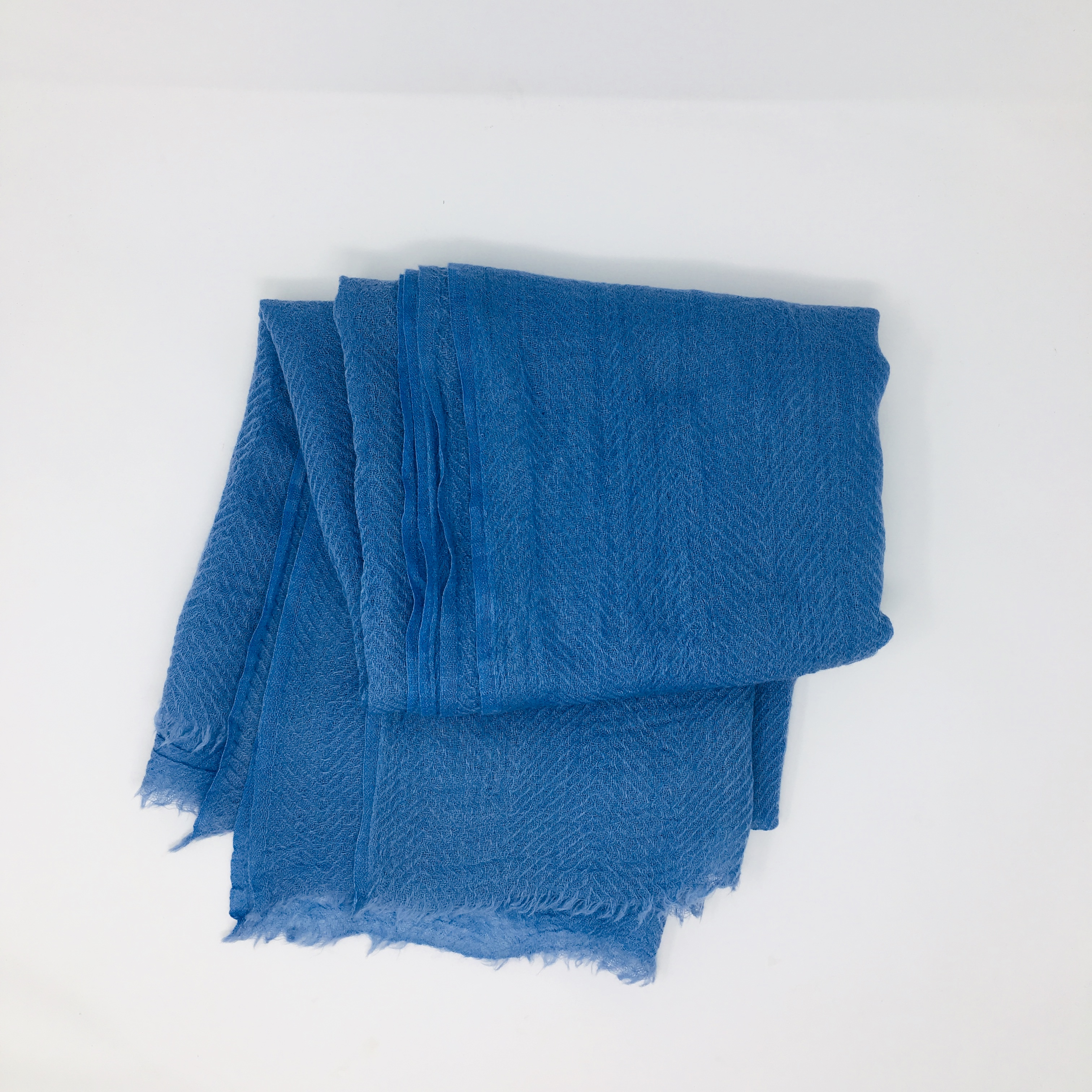 Pale & Interesting Fine Wool & Cotton Scarf - Cornflower Blue