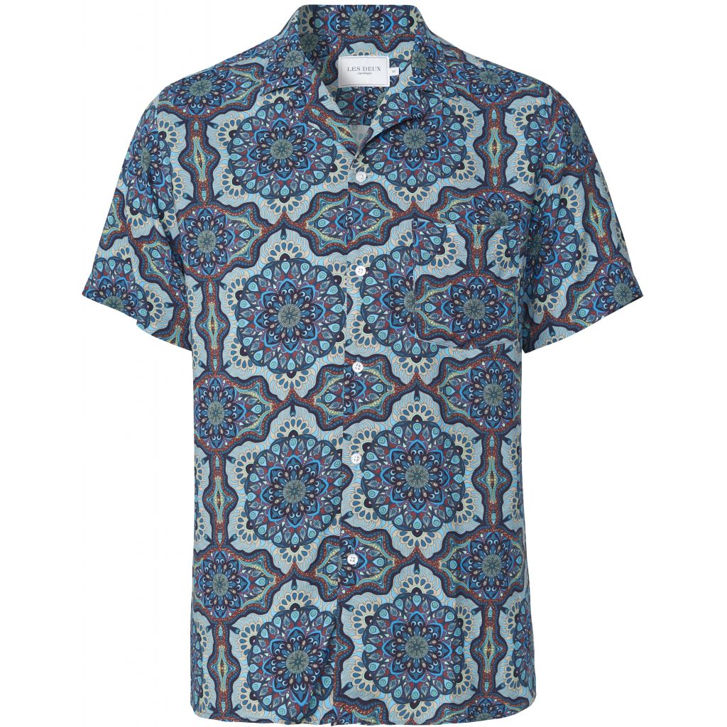 Les Deux Psychedelique Shirt - AOP Placid Blue