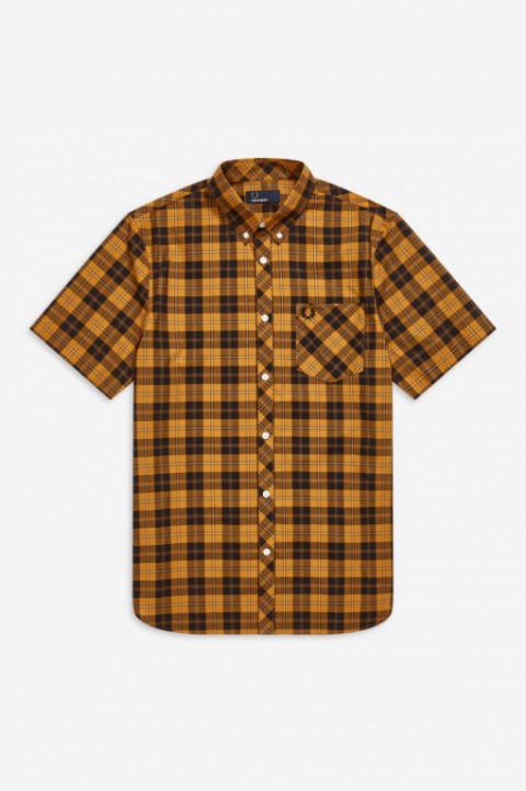 Fred Perry Tartan Shirt - Black / Orange