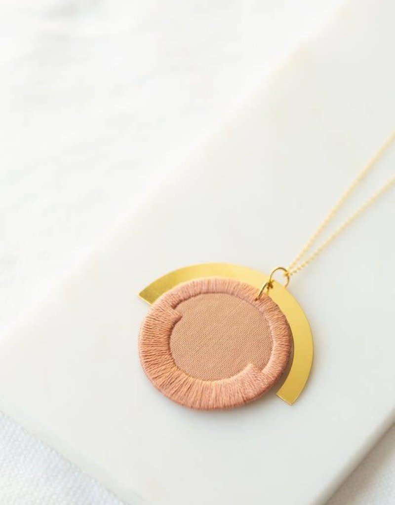 nook of the north Gold Plated Cotton Circle Luna Necklace