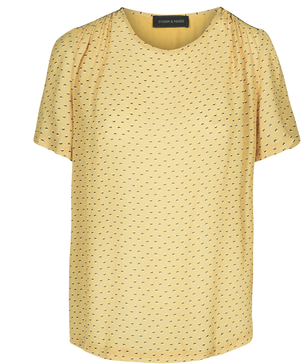 Storm & Marie Aileen Short Sleeved Blouse - Yellow Dotted Print 