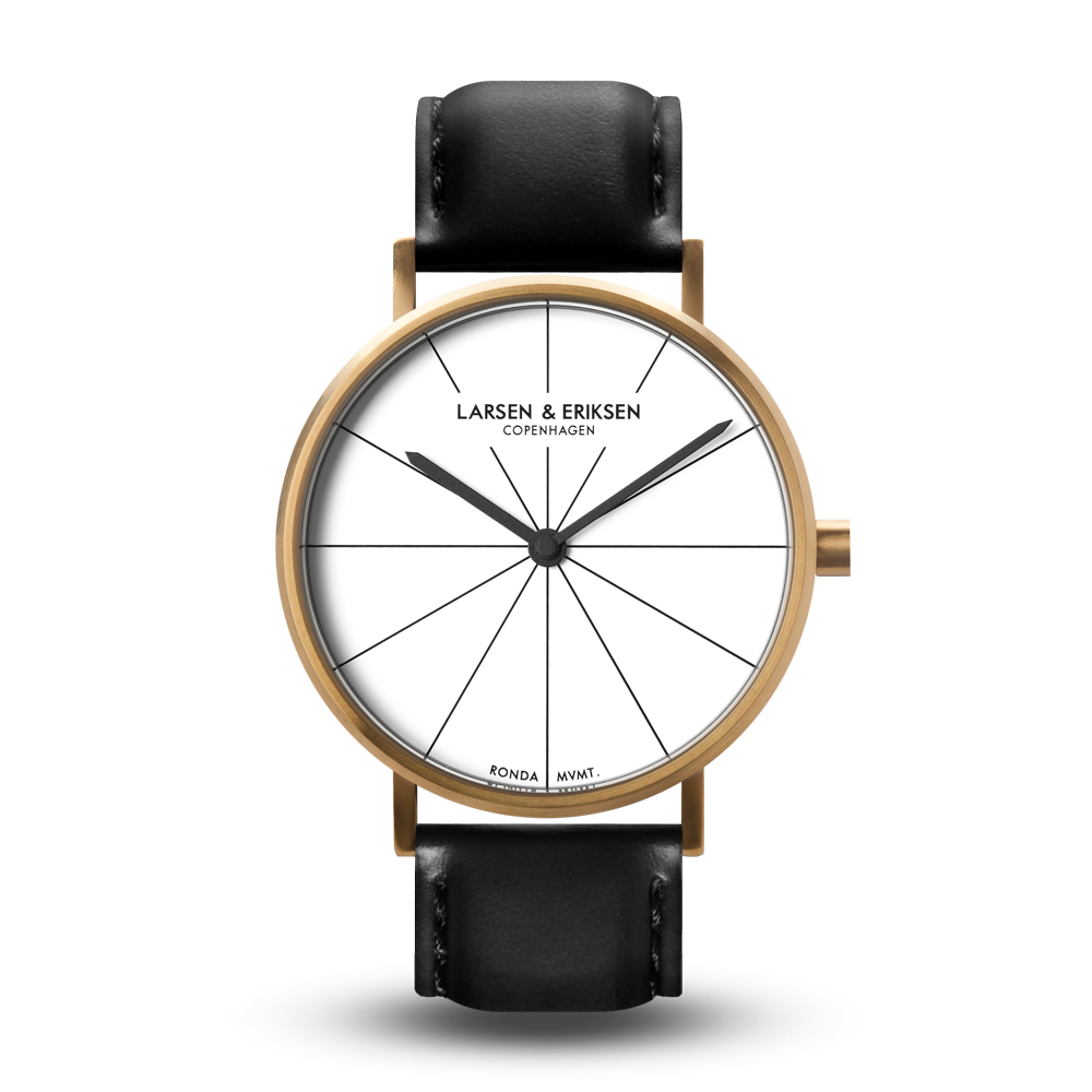 Larsen & Eriksen Gold White Black 37mm Absalon Watch