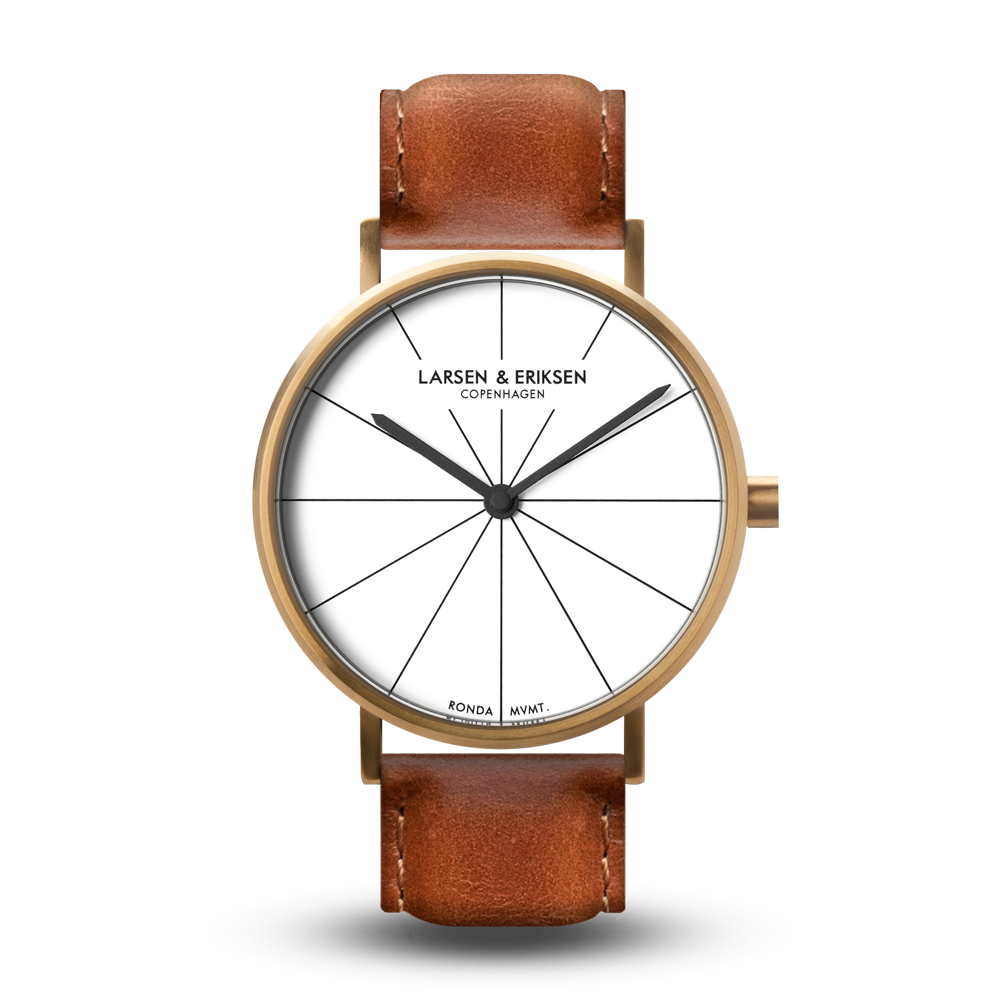 Larsen & Eriksen Gold White Brown 37mm Absalon Watch