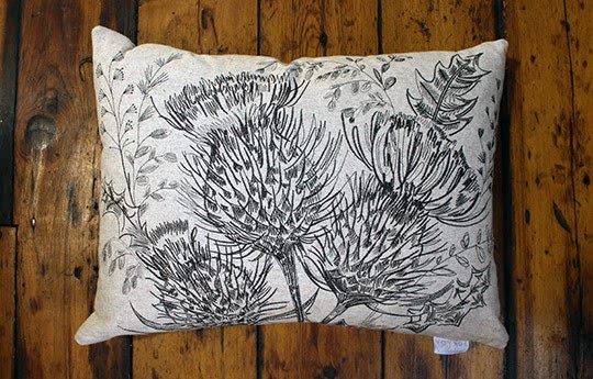 Warings Grey and Black Rannoch Thistle Cushion