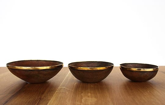 Set Of Three Ox Horn Bowls