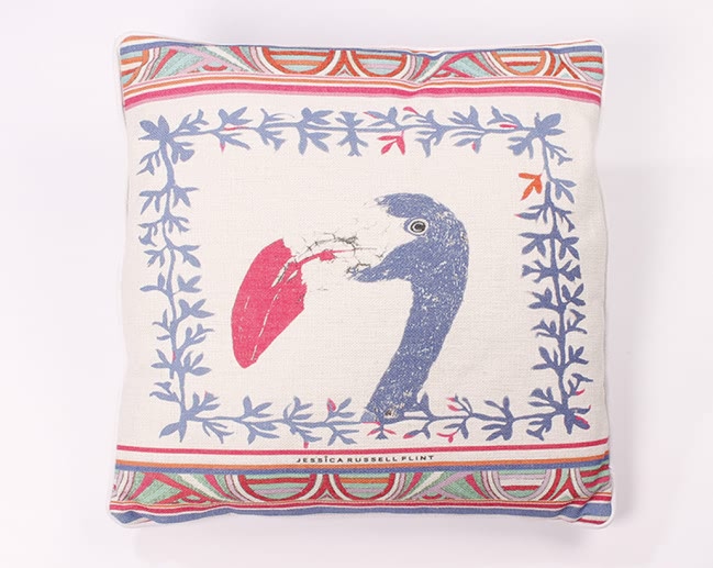 Jessica Russell Flint Flamingo Aztec Cushion