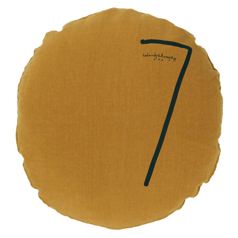 Bed and Philosophy Butternut Shining Typo S Round Cushion