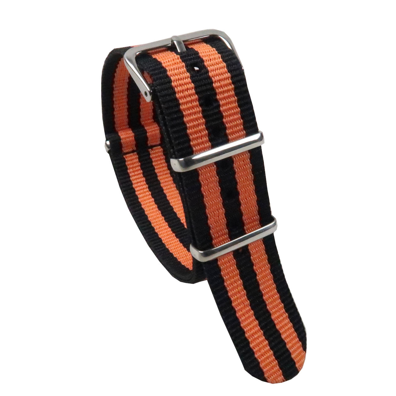 Black/Orange Nato Style Watch Strap  