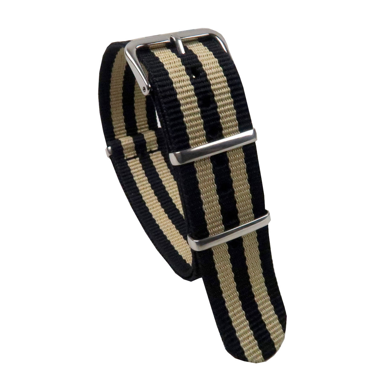 Black/Khaki Nato Style Watch Strap  